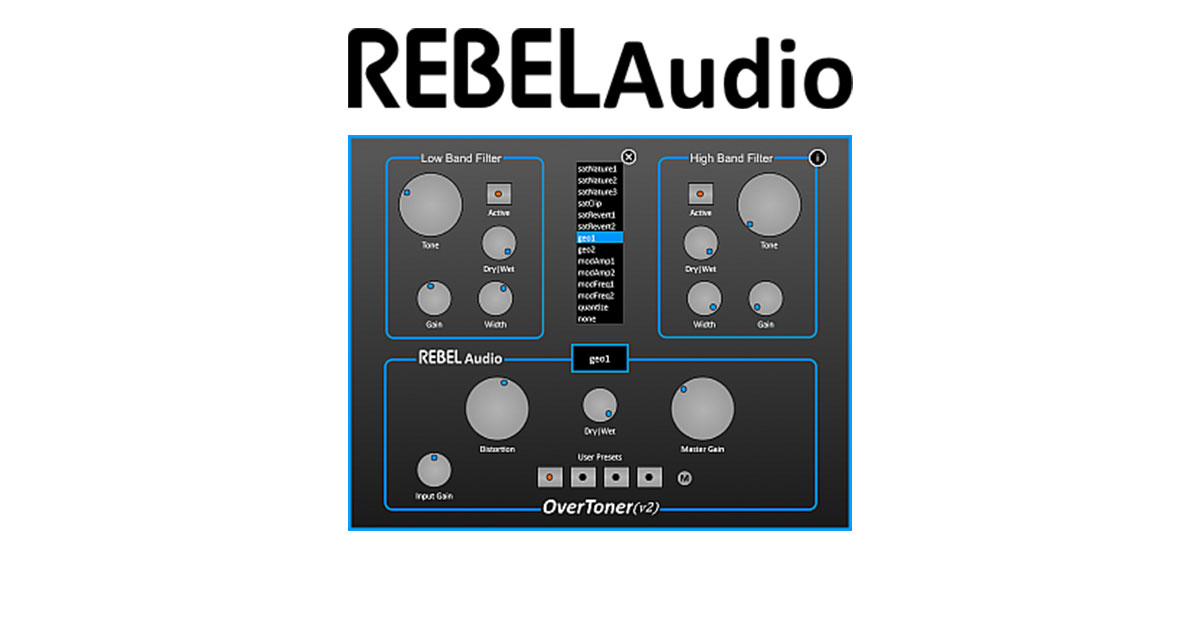 RebelAudio Overtoner Free Distortion VST Plugin