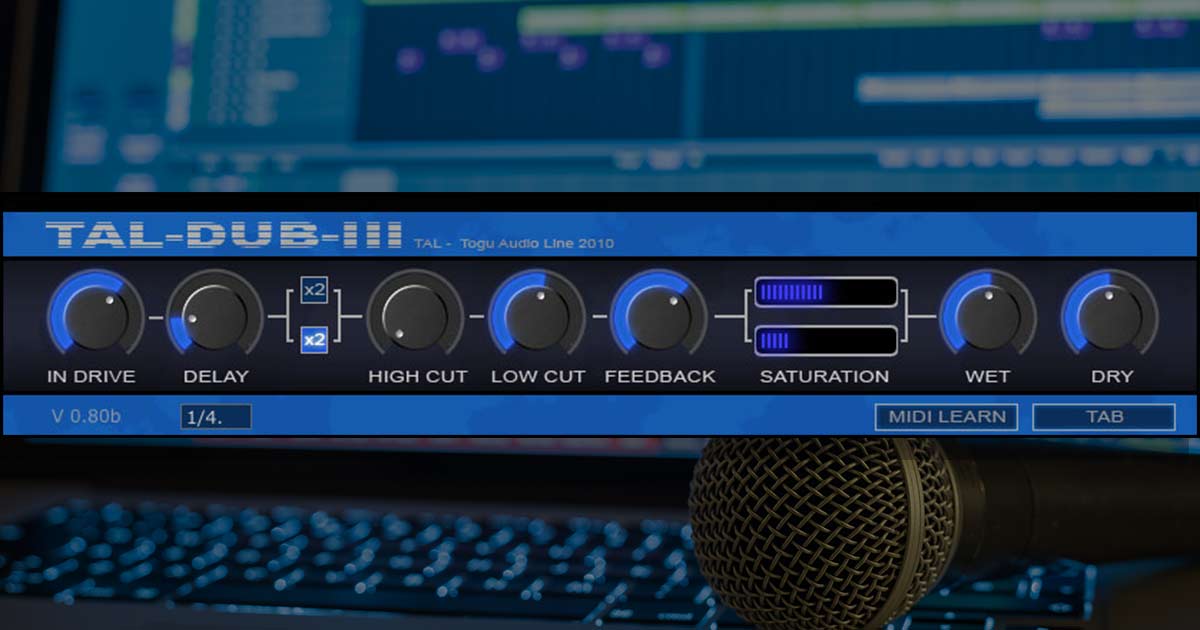 Togu Audio Line - Tal Dub III - Free Delay Plugin For PC & Mac